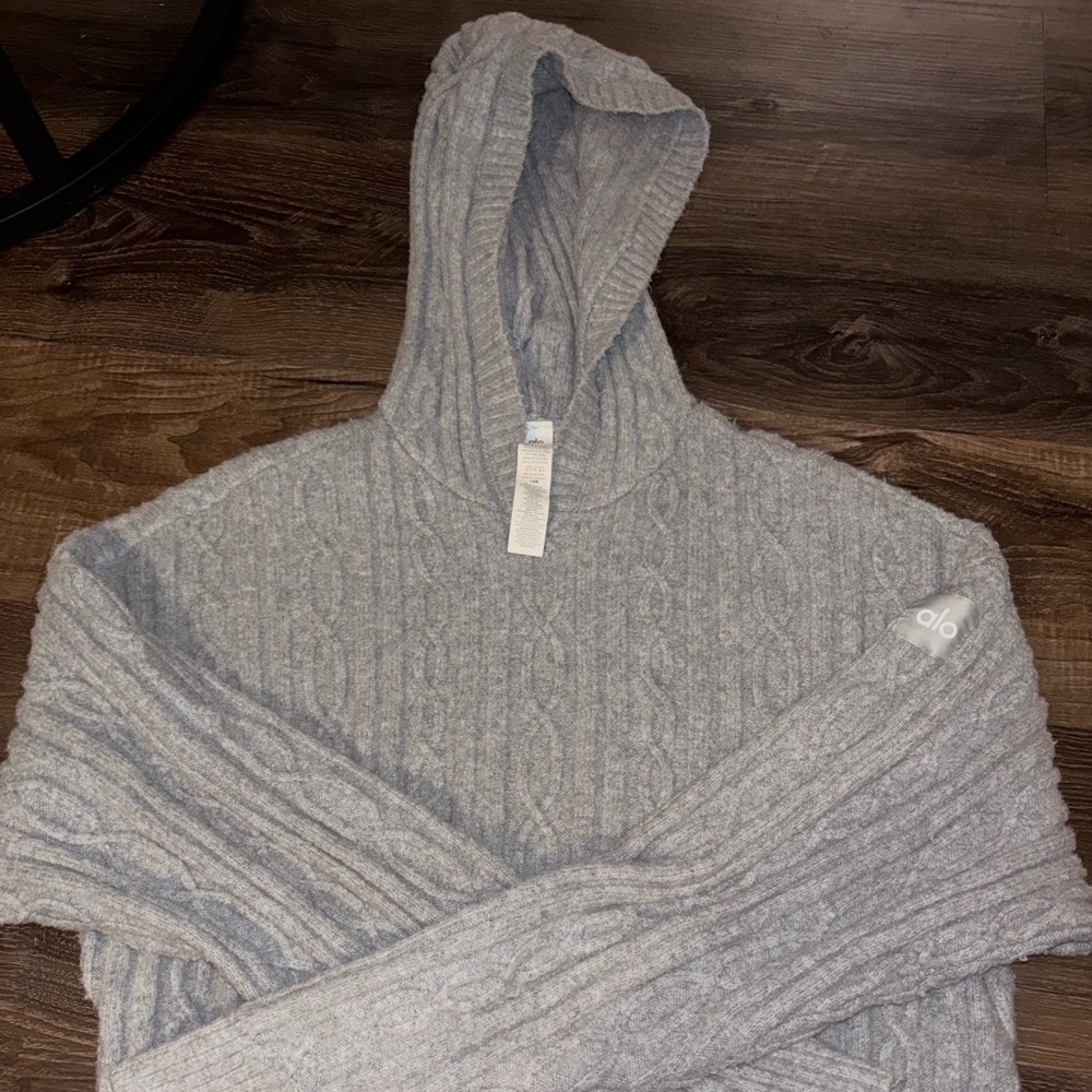 Alo Gray Cable Knit Sweatsuit